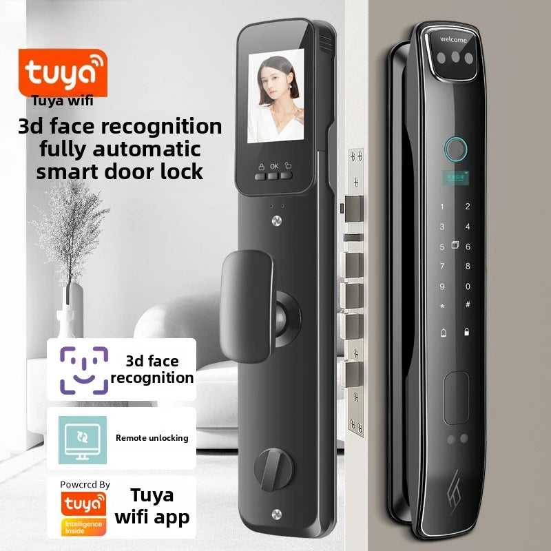 Facial Recognition Fingerprint Lock Home Anti-theft Door Visual Password Electronic Smart Door Lock Graffiti