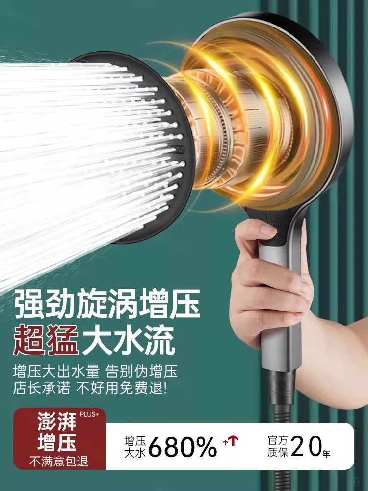 High Pressure 15cm Big Panel Shower Head 3 Modes Adjustable Showerheads with Hose Water Saving Spray Nozzle Bathroom Accessories