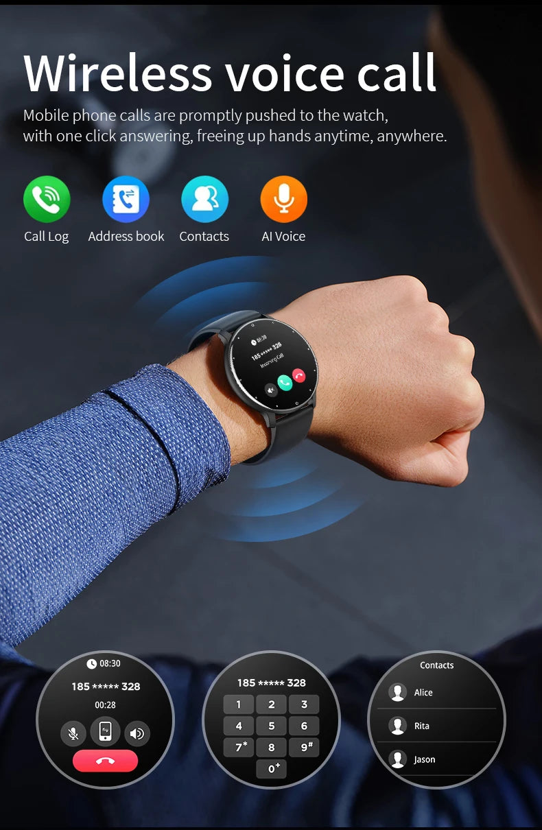 LIGE 2025 Smart watch Ladies Full touch Screen Sports Fitness watch IP67 waterproof Bluetooth For Android iOS Smart watch Female
