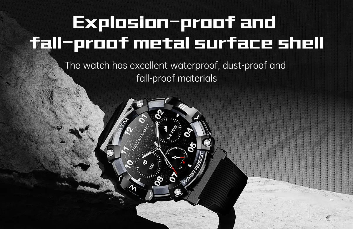 PG666 Bluetooth Call Smart Watch Men Outdoor Rugged Sport Fitness Tracker Smartwatch Heart Rate Blood Pressure Oxygen Monitor
