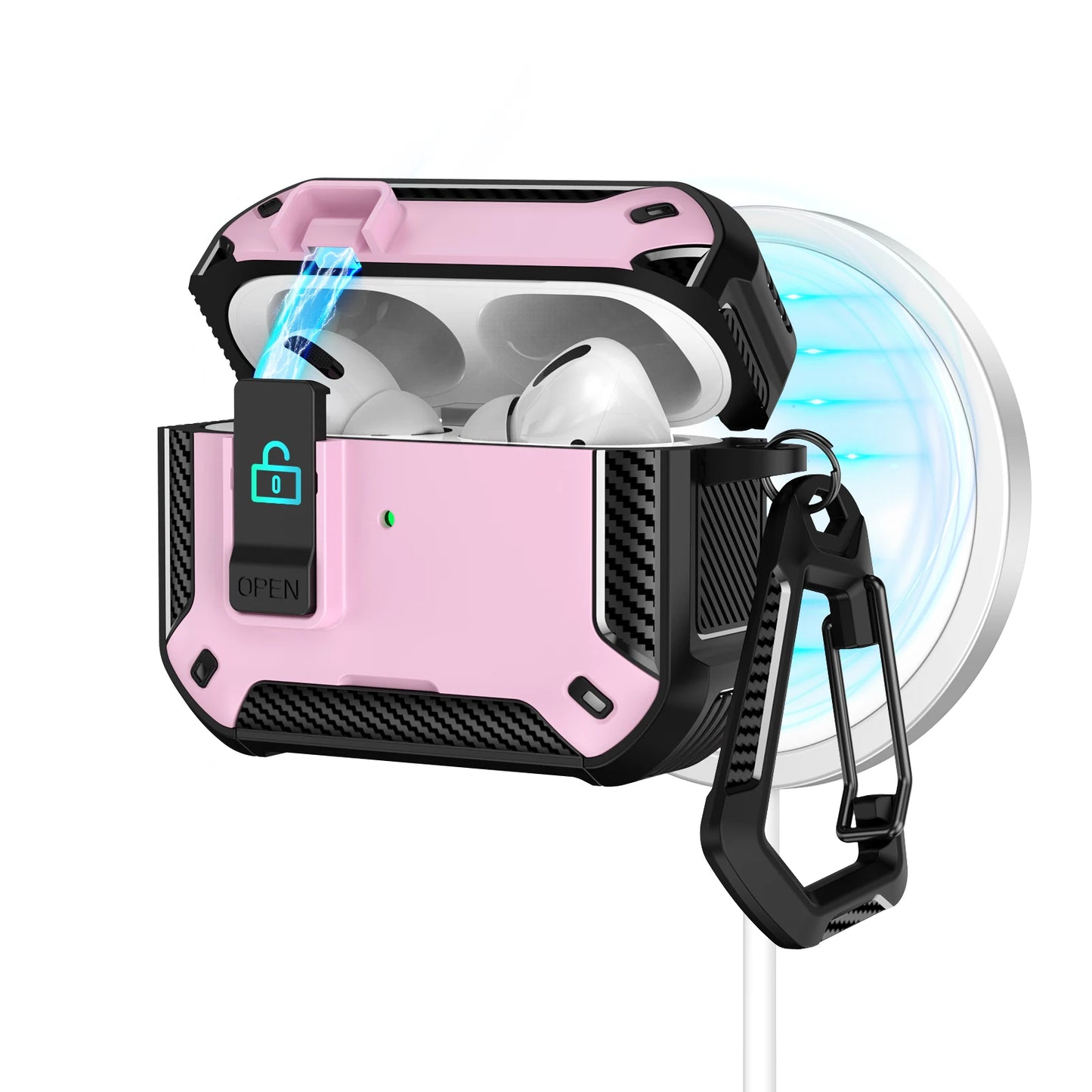 For AirPods 4 Generation Case Cover with Phone Holder Shockproof Hard Shell Protective Case with Cleaner Kt for AirPods Pro/Pro2