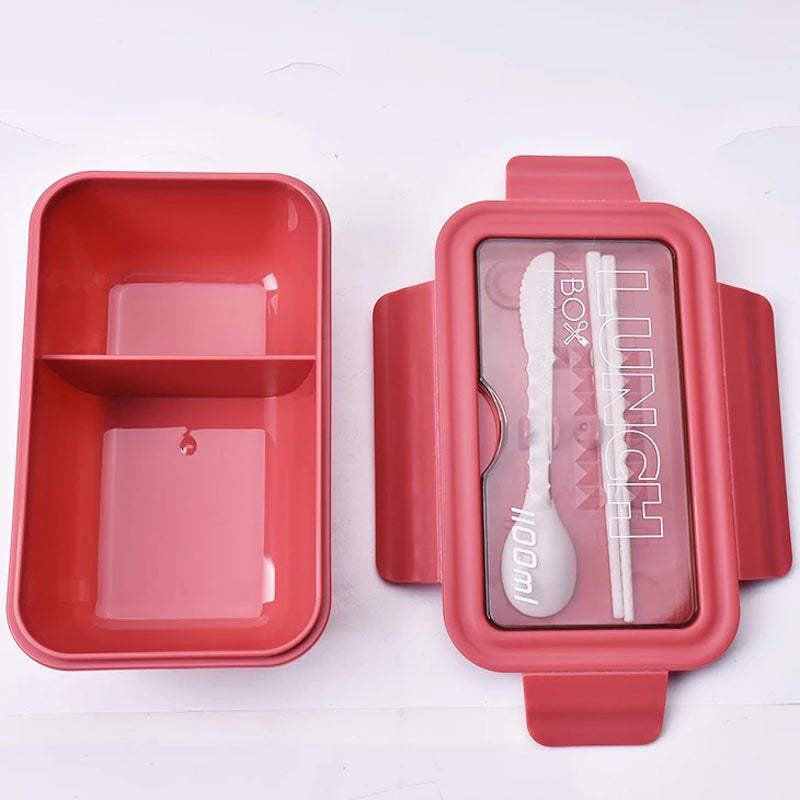 New Microwave Lunch containers Box with Compartments Bento Box Japanese Style Leakproof Food Container for Kids with Tableware