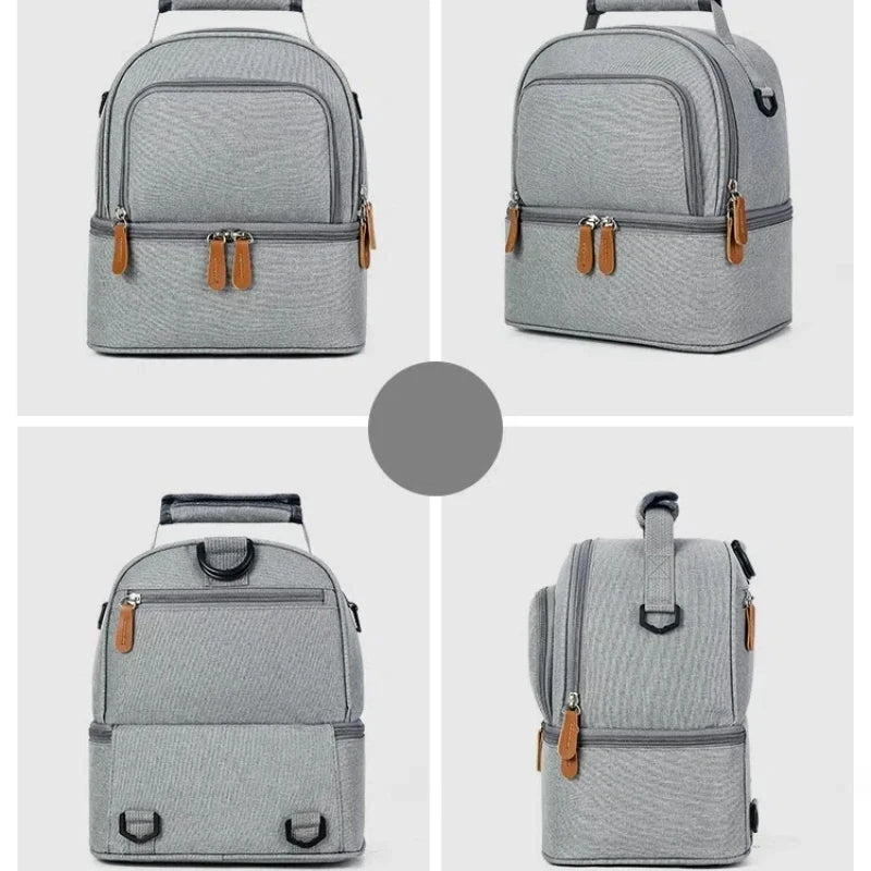 Large Capacity Hot Picnic School Food Lunch Bag Insulated Backpack Lunch Box Bags Fresh Cooler Breast Milk Fresh-keeping Handbag