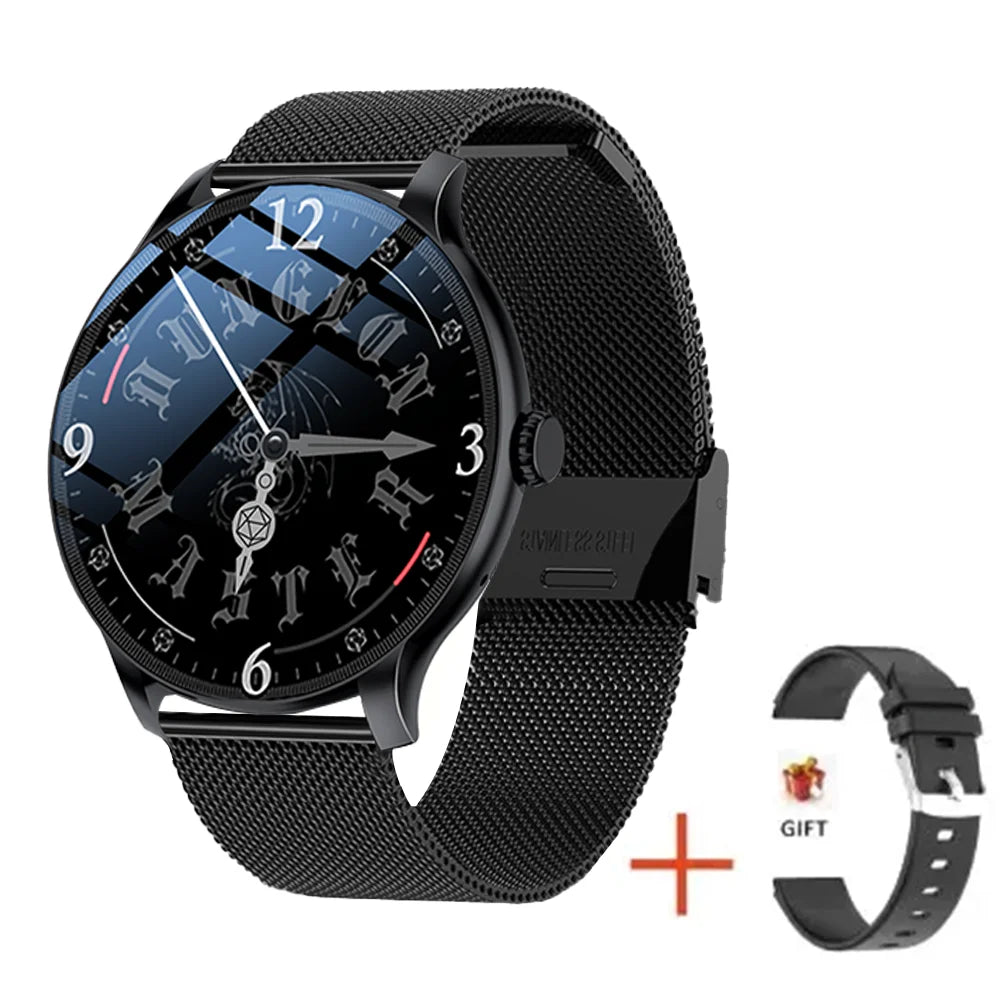 KESHUYOU New Smart Watch Women's Men's Full Touch Screen Bluetooth Talk Sports Fitness Tracker Heart Rate Monitor Smart Watch
