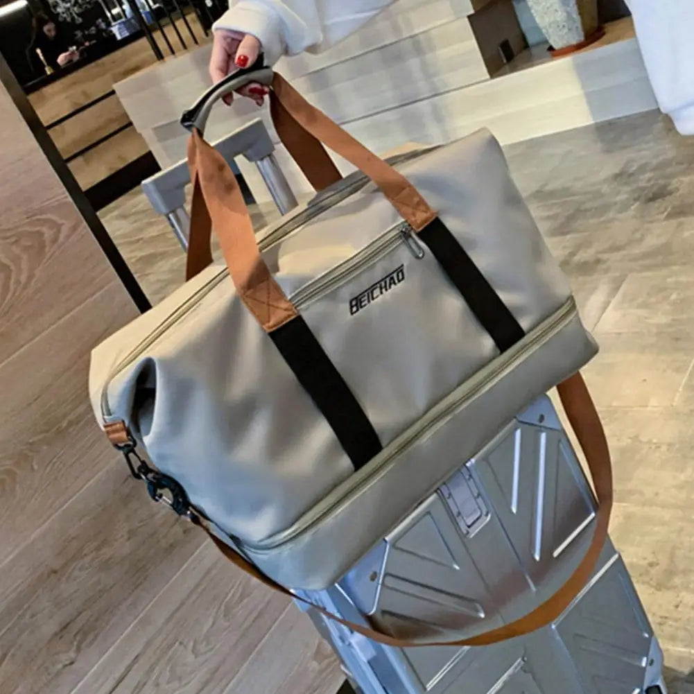 Large Capacity Gym Bag Portable Short Distance Travel Bag Sports Fitness Waterproof Handbag Luggage Storage Bag
