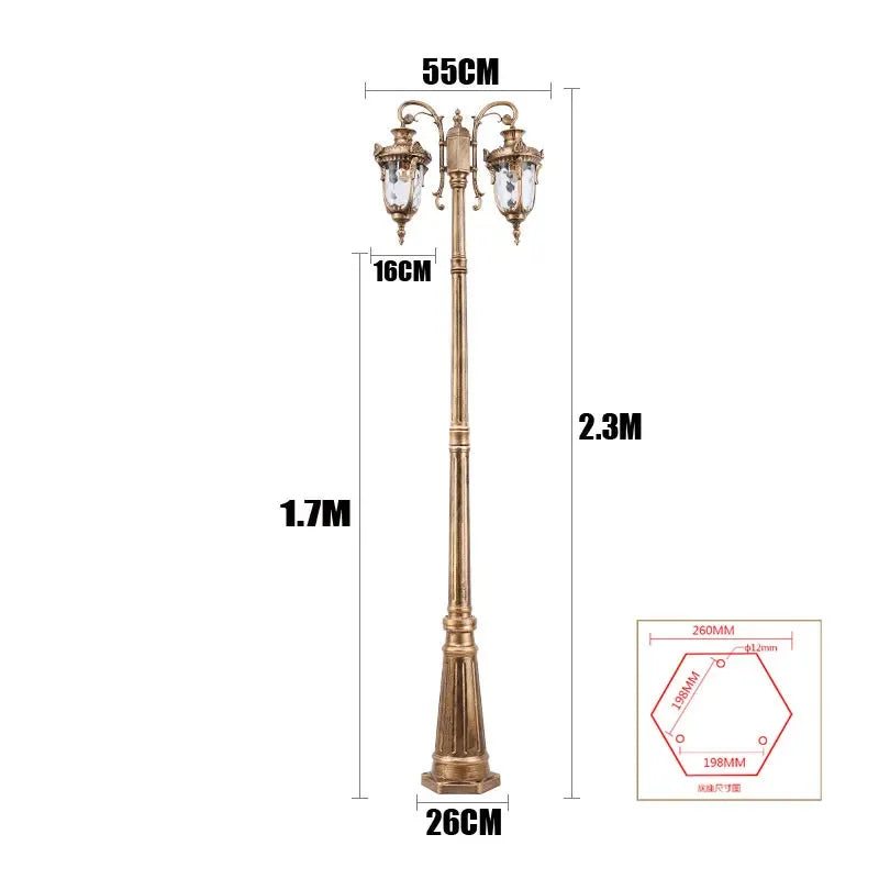 (H≈2.3M)Garden Lights Street Lights Lawn Flowers Park Lights Waterproof Outdoor Villa High Pole Lights Landscape