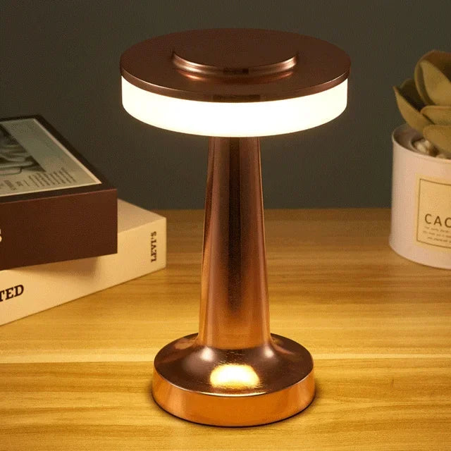 Retro Table Lamp Metal Touch Decor for Bar Coffee Restaurant Decoration Light Desk LED Rechargeable Night Light Bedroom Decor