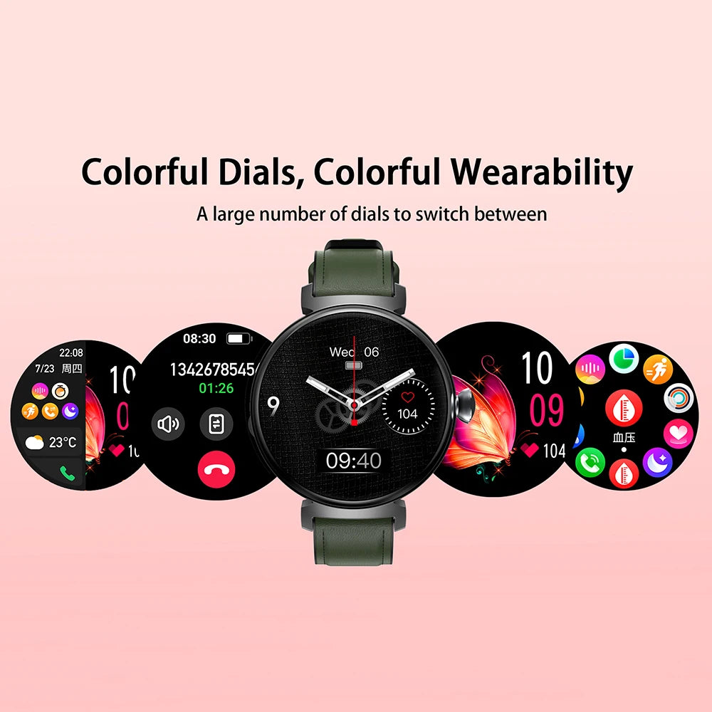 Rainbuvvy DM70 Steel Smart Watch AMLED Women Beautiful Wristwatch Supports IP68 BT Calling Sports Watch
