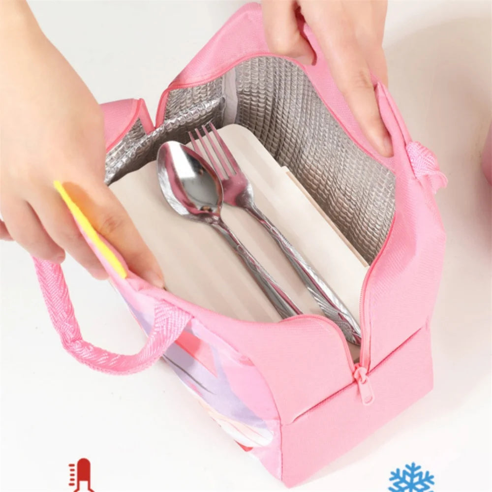 Cartoon Animals Children's Lunch Bag Portable Cartoon Handbag Thickened Insulation Fresh Refrigerated Bag Children's Bag
