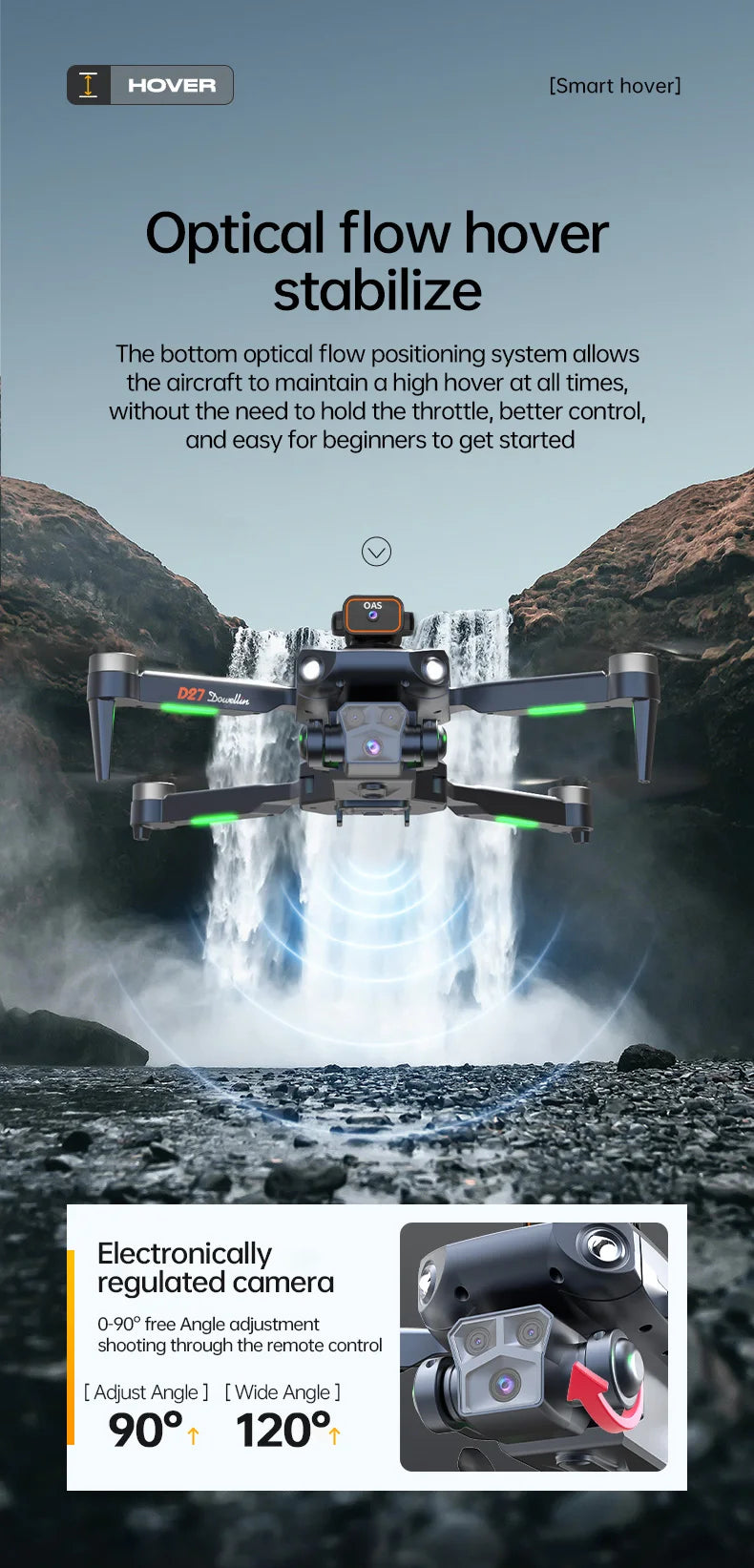 2025 New D27 Drone with Screen Remote Control Professional 8k Camera Four-Axis Aerial Photography 5G WIFI GPS FPV Dron RC 5000M