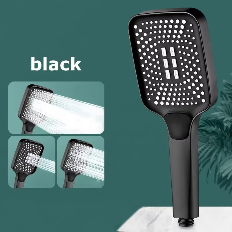 Pressurized Nozzle Bathroom Shower Head High Pressure Water Saving Sprayer ABS Bathroom Accessories Chrome Rainfall Shower Head