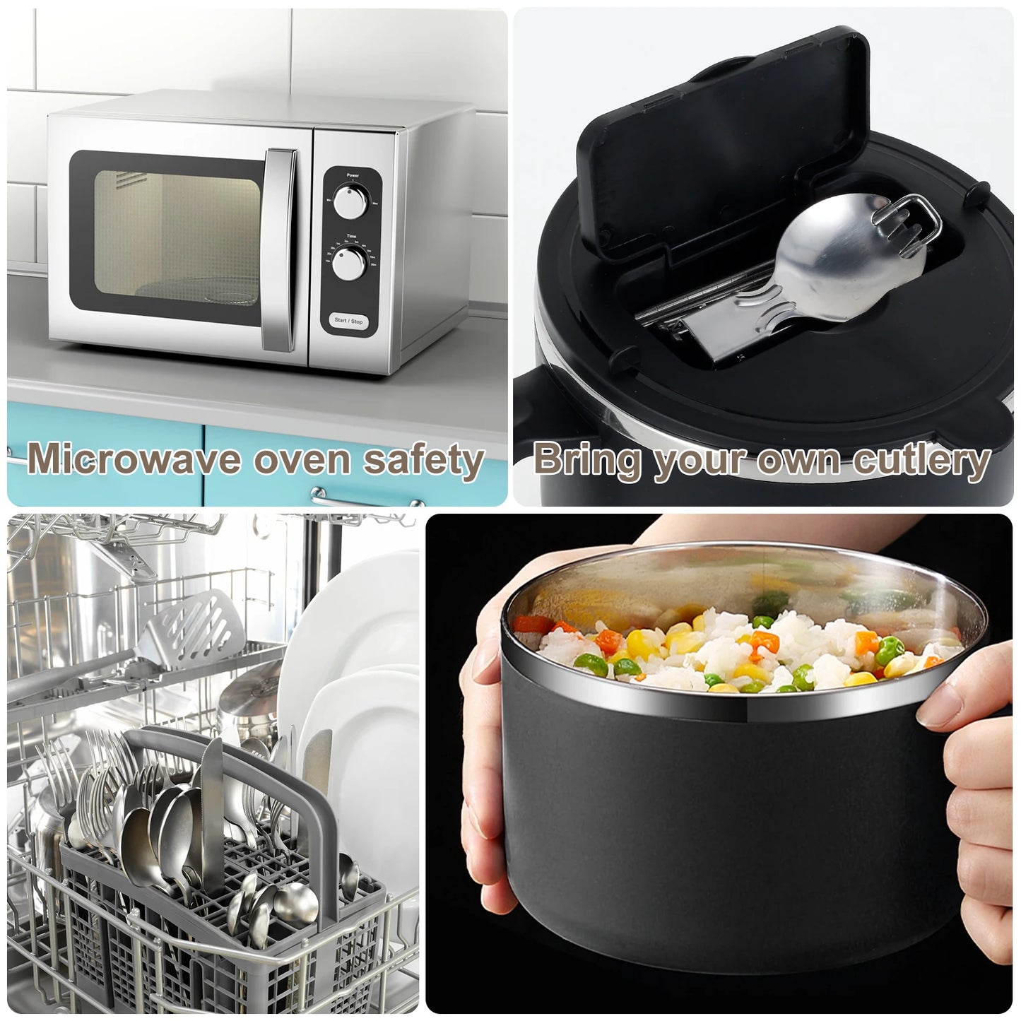 1200ml Ramen Bowl Stainless Steel Noodle Bowl with Lid Heat Resistant Instant Noodles Bowls Cooker Tableware Kitchen Accessorie