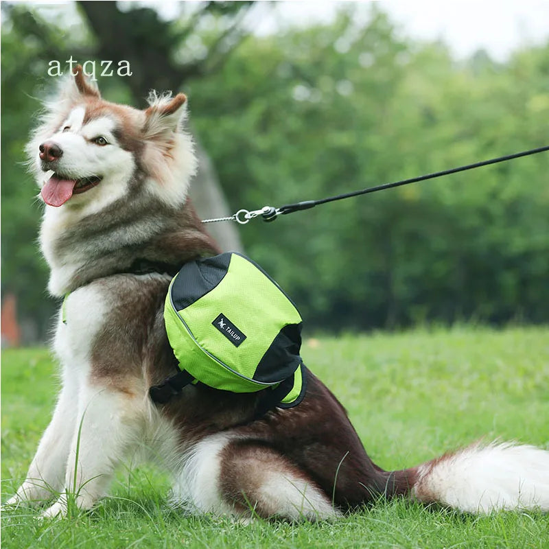 Portable dog backpack, snack bag, dog training bag, storage bag, backpack, travel bag, reflective tape backpack and back pocket