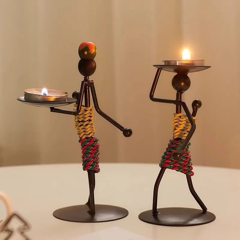 Light Luxury Table Decoration Candle Holder Iron Home Romantic Candlelight Dinner Metal Candle Holder Knick-knack Props