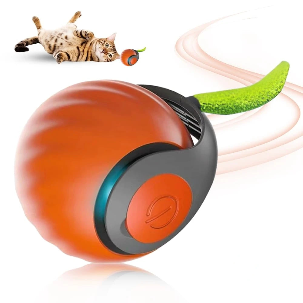 Cat Interactive Ball Toys Automatic Rolling Ball Faux Tail Rechargeable Smart Pet Electric Toy Dog Cat Training Imitate Mouse
