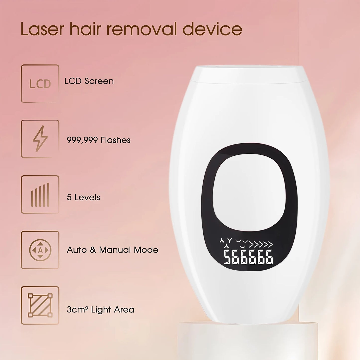 Professional Permanent Laser Depilator IPL Hair Removal Handset Home Use For Women and Men With Screen Display Flash Depilator