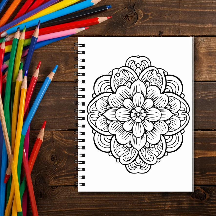 Mandala Adult Coloring Book - 8.3x11.2 inches Stress relief coloring book 22 pages of art therapy illustrations to relieve anxie