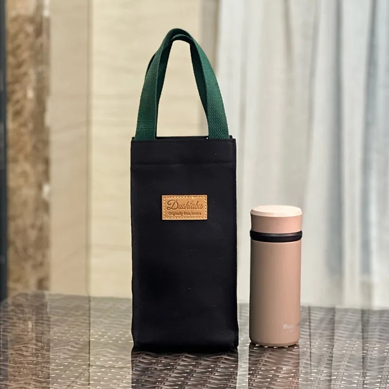 1Pc Handheld Water Bottle Holder Portable Universal Canvas Insulated Cup Cover Cup Bag Carrying Umbrella Bag