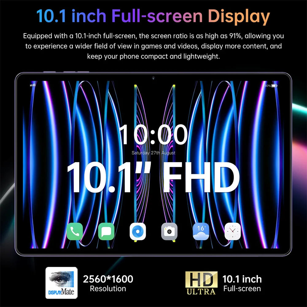 10.1" Tablet PC Pad 7SPro Original 5G Dual SIM Tablets Tab Android 15 22GB+2TB 10000mAh With keyboard Laptop For Kids Children's