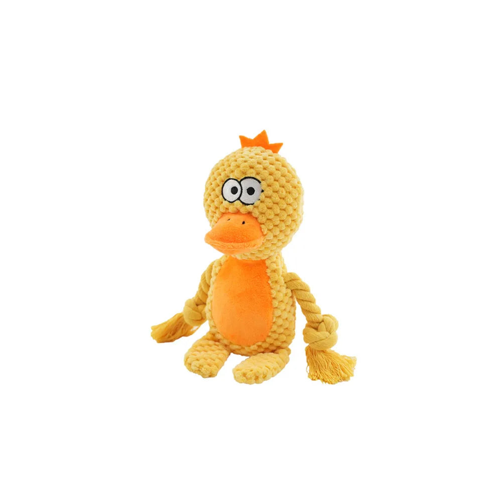 1pc Cartoon Animal Dog Toy Cute Plush Puppy Chew Pet Squeak Knot Toy Cartoon Rabbit Monkey