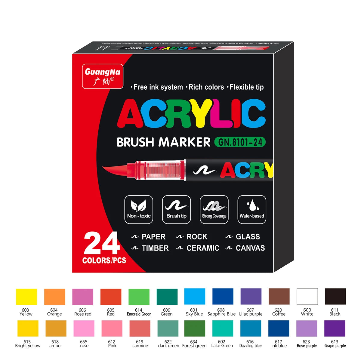 12/120 Colors Paint Markers, Brush Acrylic Paint Pens for Art Supplies Fabric Paint Stone Glass Ceramic Wood Rock Christmas Card