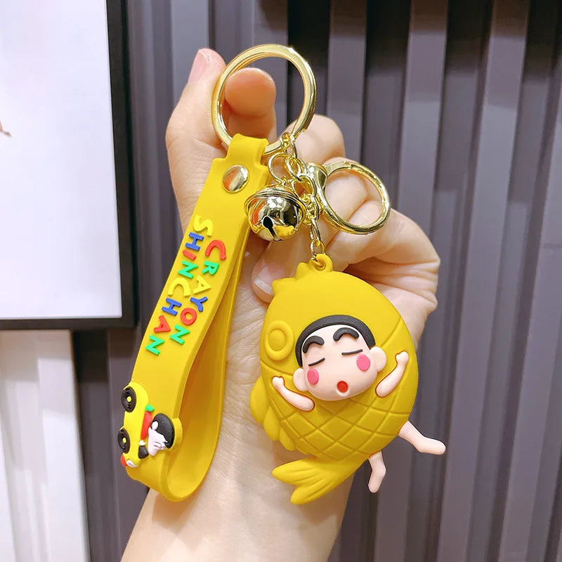 Drag New Crayon Small New Cartoon Cute Keychain Couple Car Personality Key Chain Creative School Bag Pendant