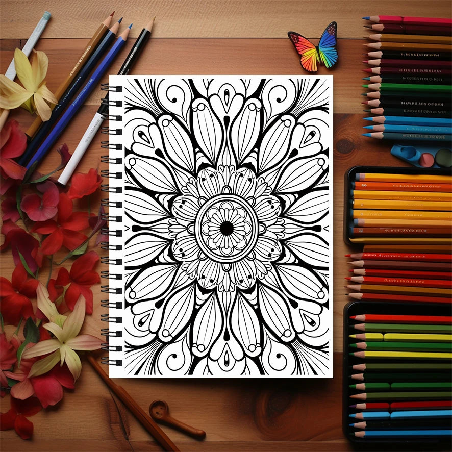 Mandala Adult Coloring Book - 8.3x11.2 inches Stress relief coloring book 22 pages of art therapy illustrations to relieve anxie