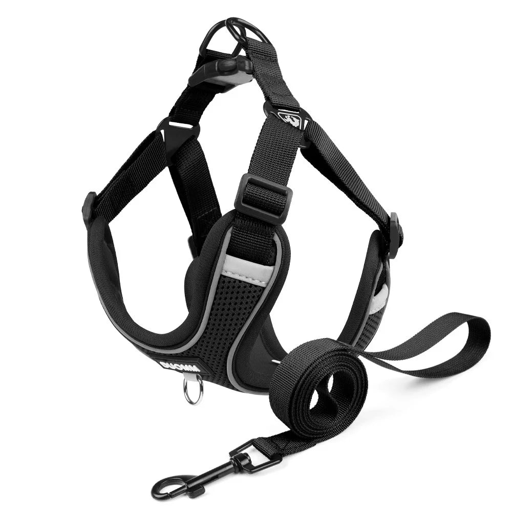 Dog Harness Leash Set Small Medium Dog Cat Chest Strap Adjustable Reflective Breathable Walking Training Vest Pet Accessories