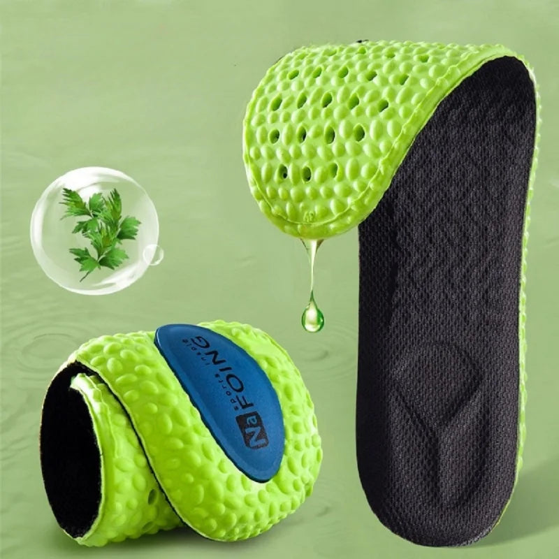 4D Latex Sport Insoles Super Soft High Elasticity Shoe Pads, Deodorant Cushion Running Insoles Foot Insole