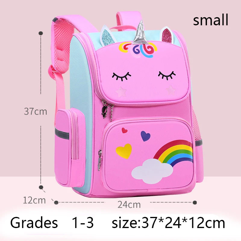 Children Girl Backpack With Large Capacity Waterproof Unicorn Print Teen School Bag for 2-16 Year Olds Cute Kawaii Kid Backpack