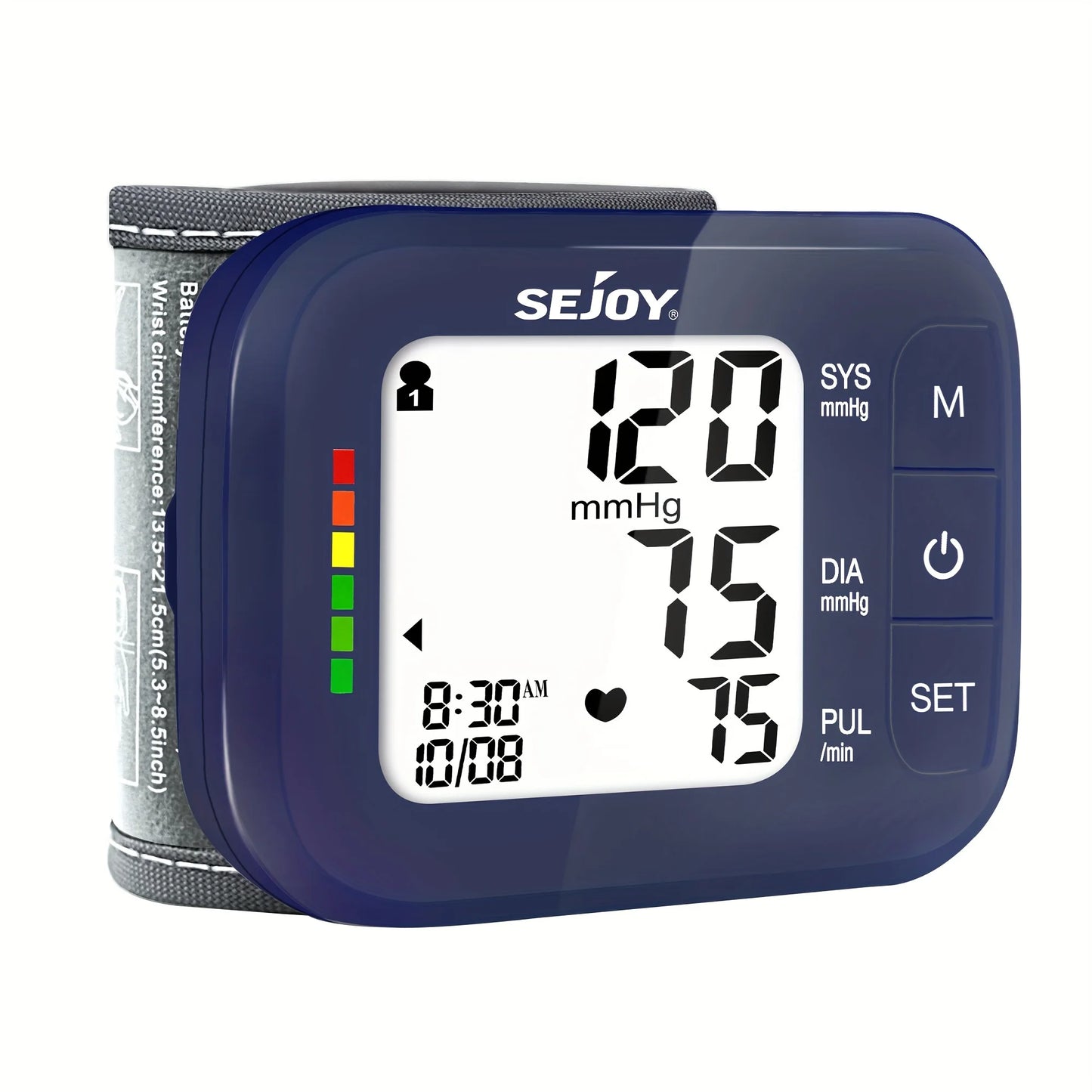 SEJOY Blood Pressure Machine Wrist Blood Pressure Cuff Wrist BP Monitor Wrist Cuff Automatic Monitor with Heartbeat Detection