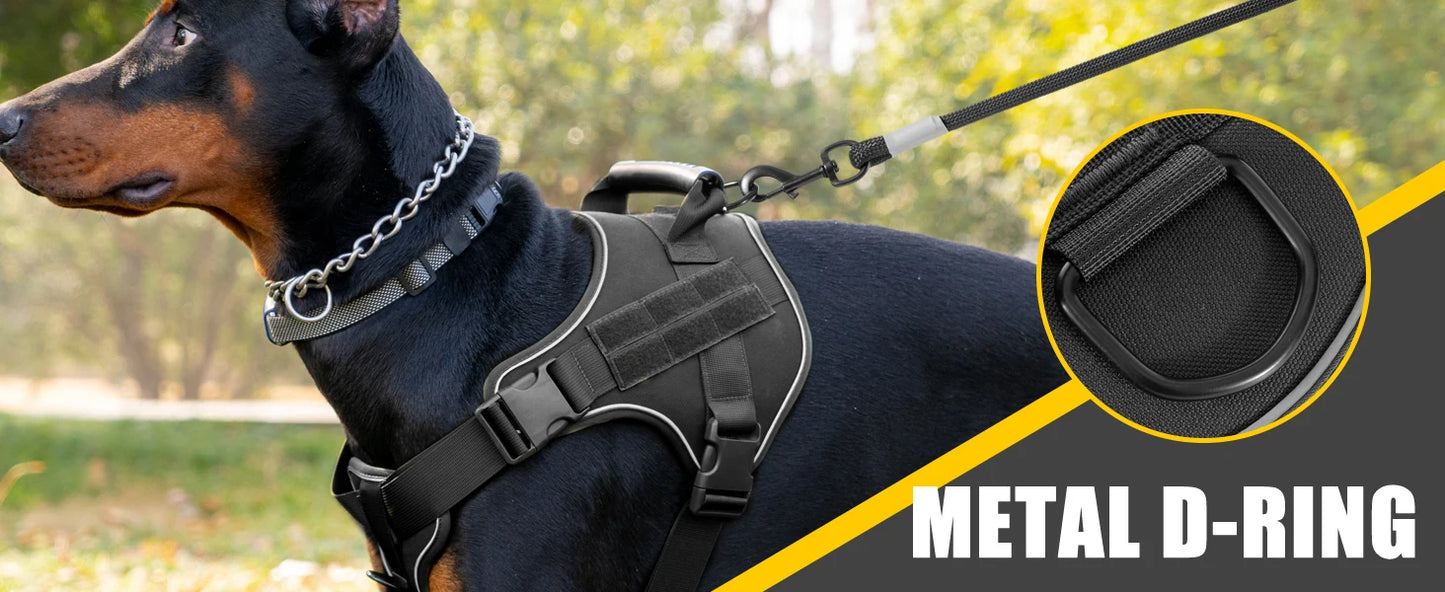 Tactical Dog Harness Pet Doberman Pinscher Pet Training Vest Dog Harness for Small Medium Large Dogs Explosion Proof