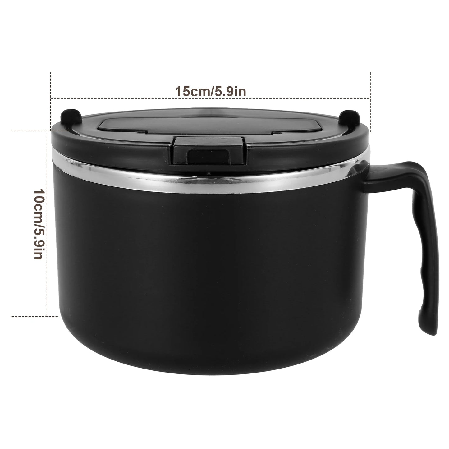 1200ml Ramen Bowl Stainless Steel Noodle Bowl with Lid Heat Resistant Instant Noodles Bowls Cooker Tableware Kitchen Accessorie