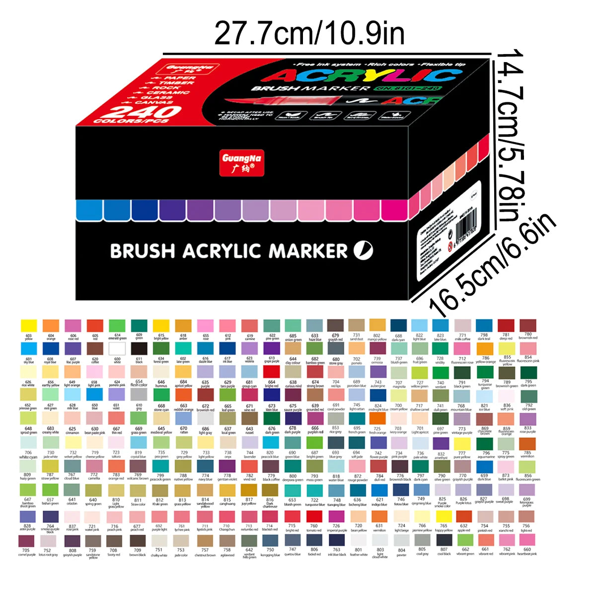 12-240 Color/box Professional Artist Marker Set - Soft-tip Drawing Straight Line Liquid Acrylic Markers, DIY Graffiti Art Painti