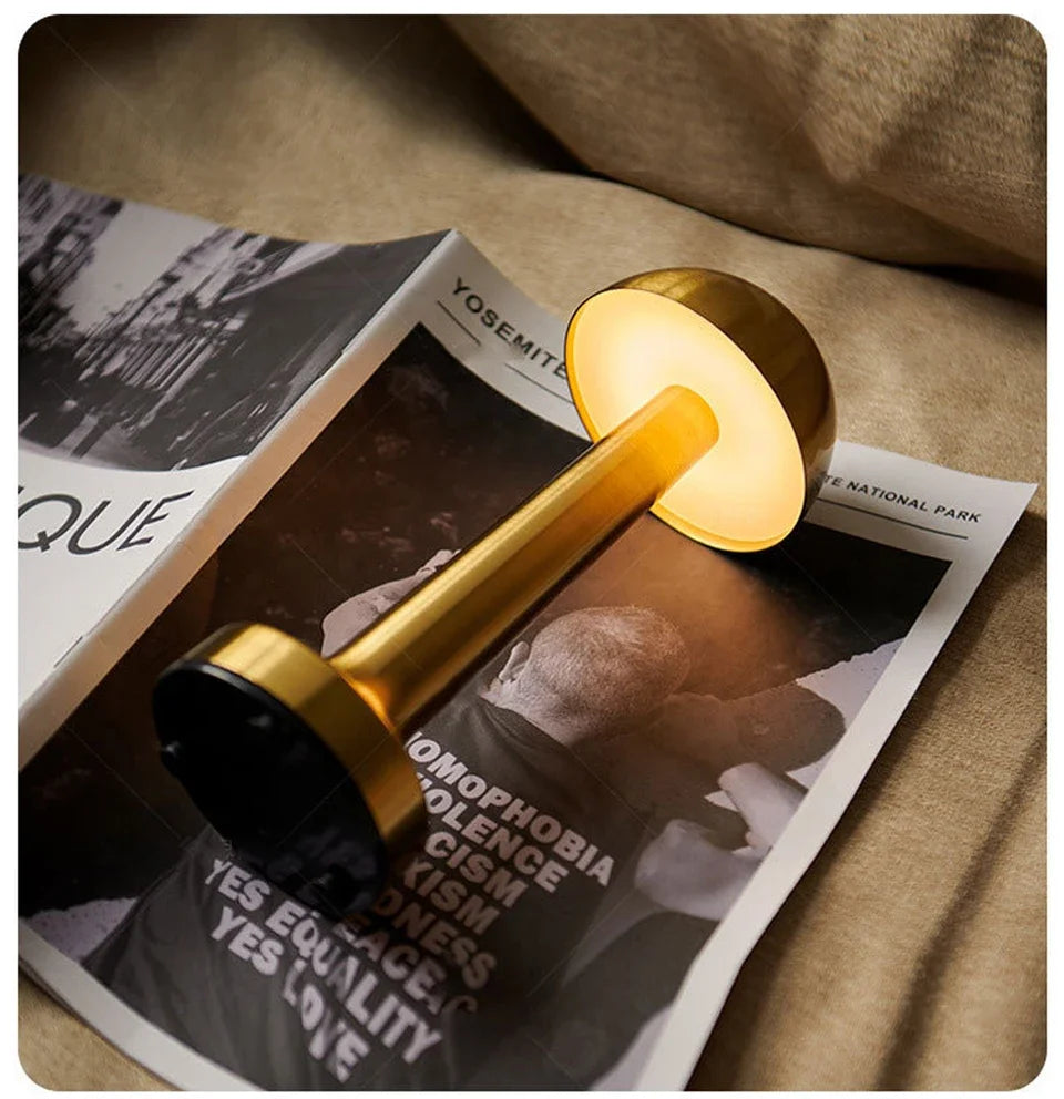Retro LED Table Lamp Touch Dimmable Rechargeable Desk Light for Restaurant Coffee Bar Atmosphere Backlight Home Bedroom Decor