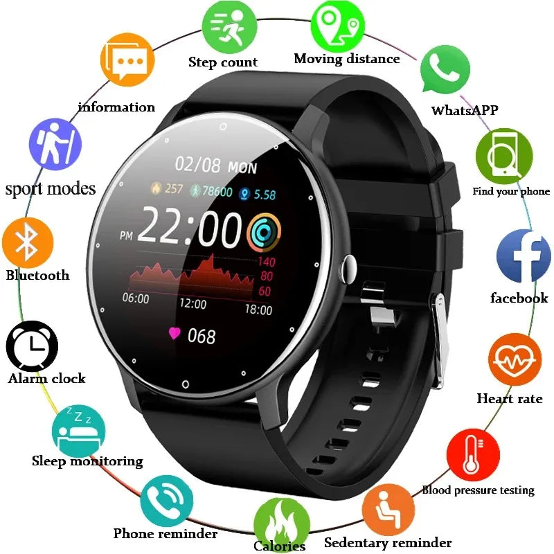 LIGE New Smart Watch Men Riding Sports Fitness Health Monitor Watch IP67 Waterproof Bluetooth Call For Android ios Smartwatch