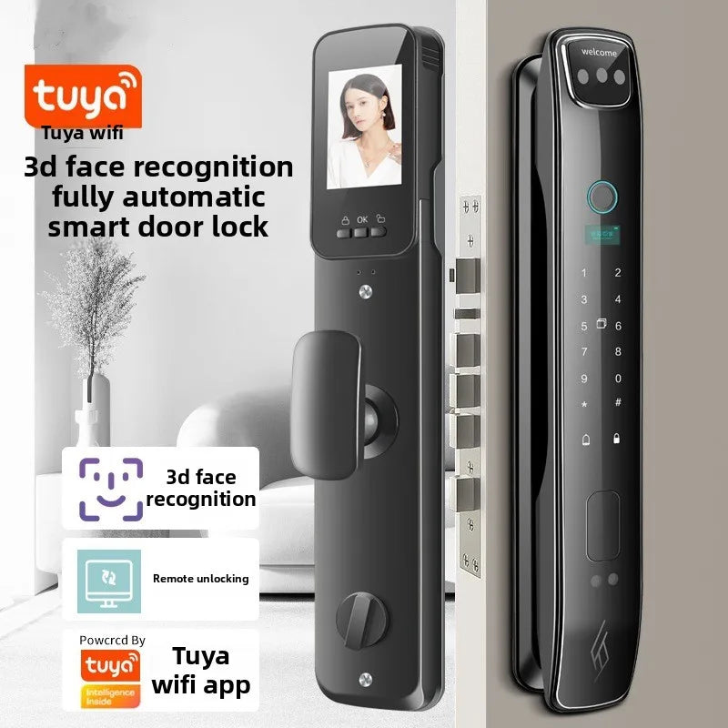 Facial Recognition Fingerprint Lock Home Anti-theft Door Visual Password Electronic Smart Door Lock Graffiti