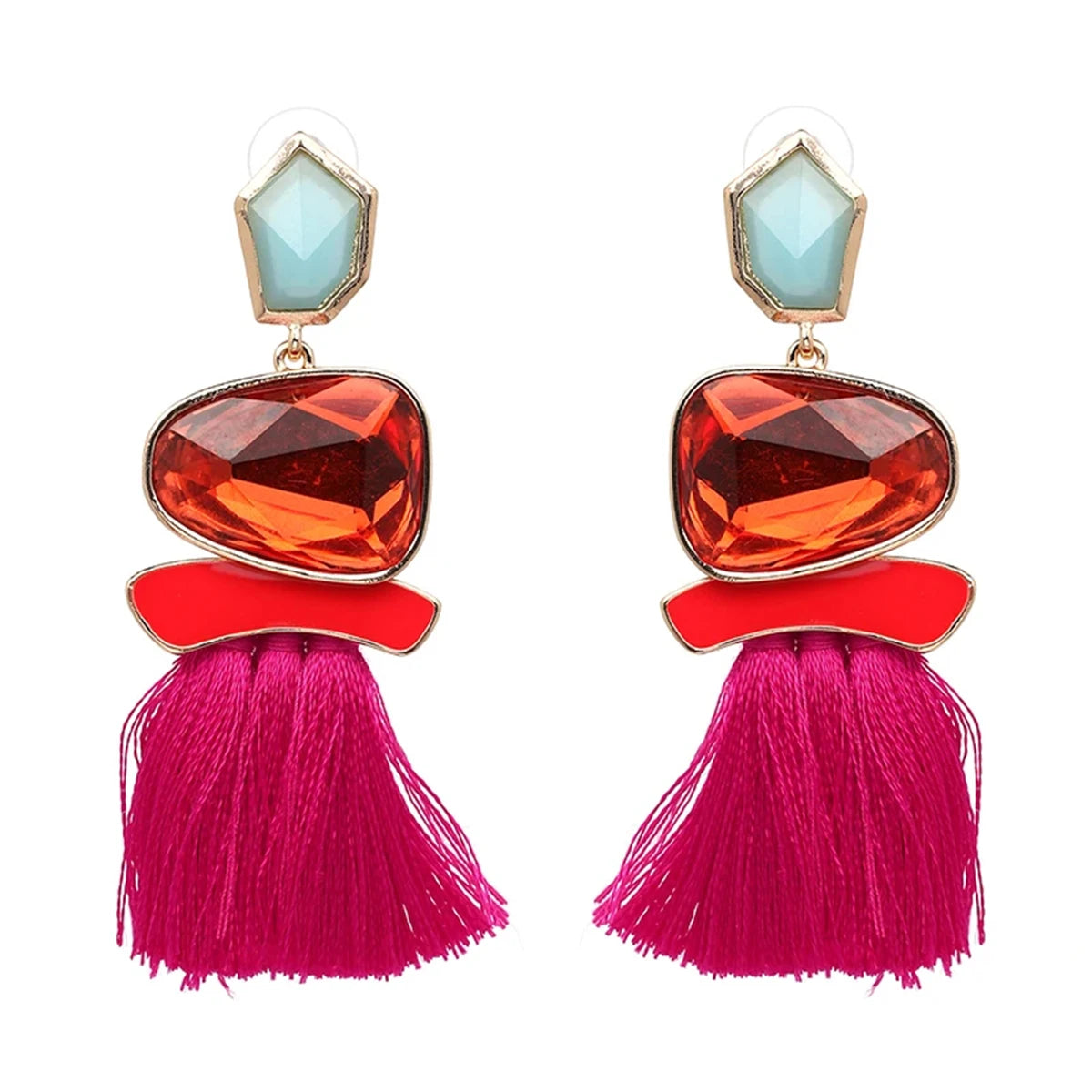 JURAN Bohemia Multicolored Tassel Earrings For Women Fashion Party Jewelry Fringe Dangle Earrings Statement Brincos 2024 Trend
