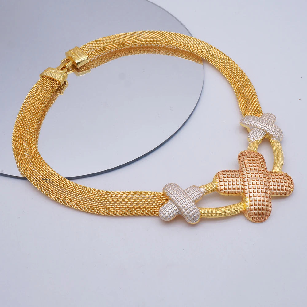 2023 Fine Jewelry Sets For Women Dubai Bridal Wedding Gifts Necklace Bracelet Earrings Ring Jewellery Set African Bead jewelry