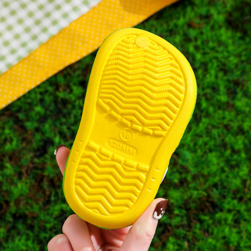 Children Cute Cartoons Sandals for Girls Boy Summer Baby Shoes Animal Rabbit Garden Beach Shoes Cave Hole Breathe Kids Slipper