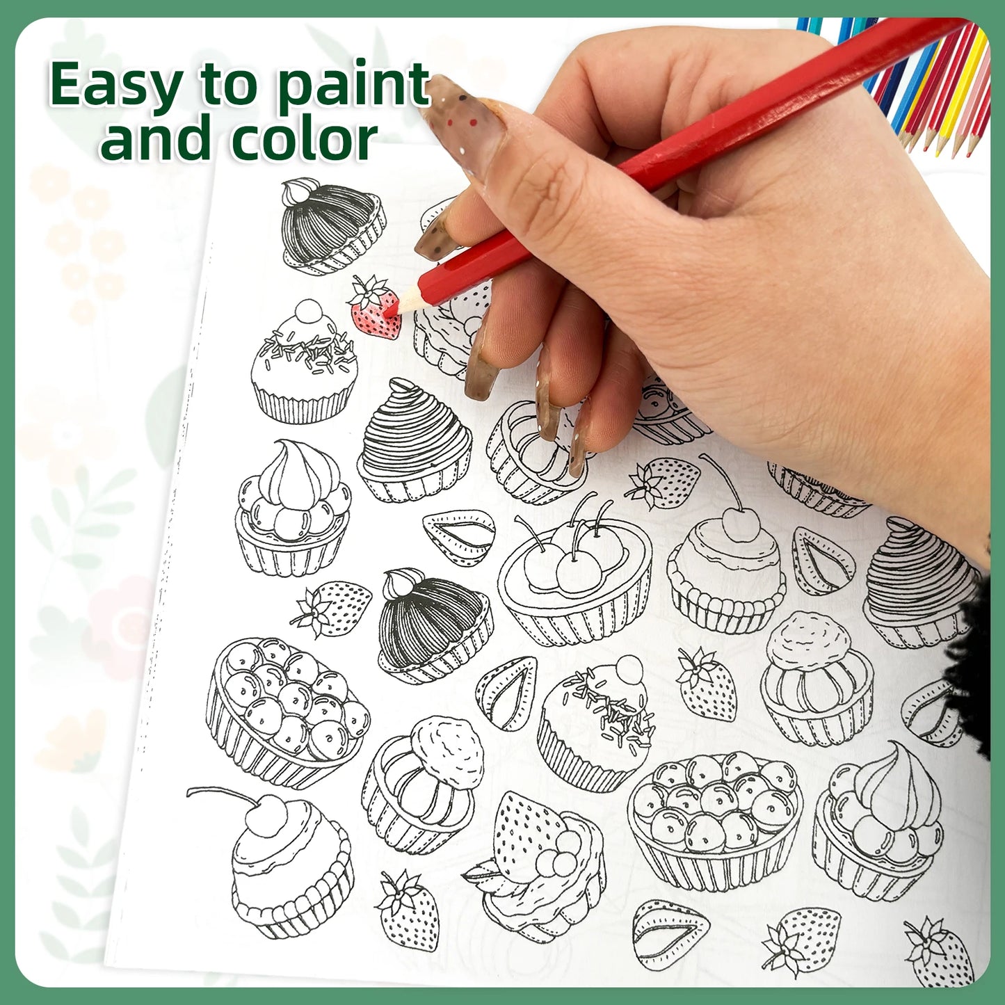 1 set of eight 24-page mandala flower coloring books for children and adult graffiti drawings