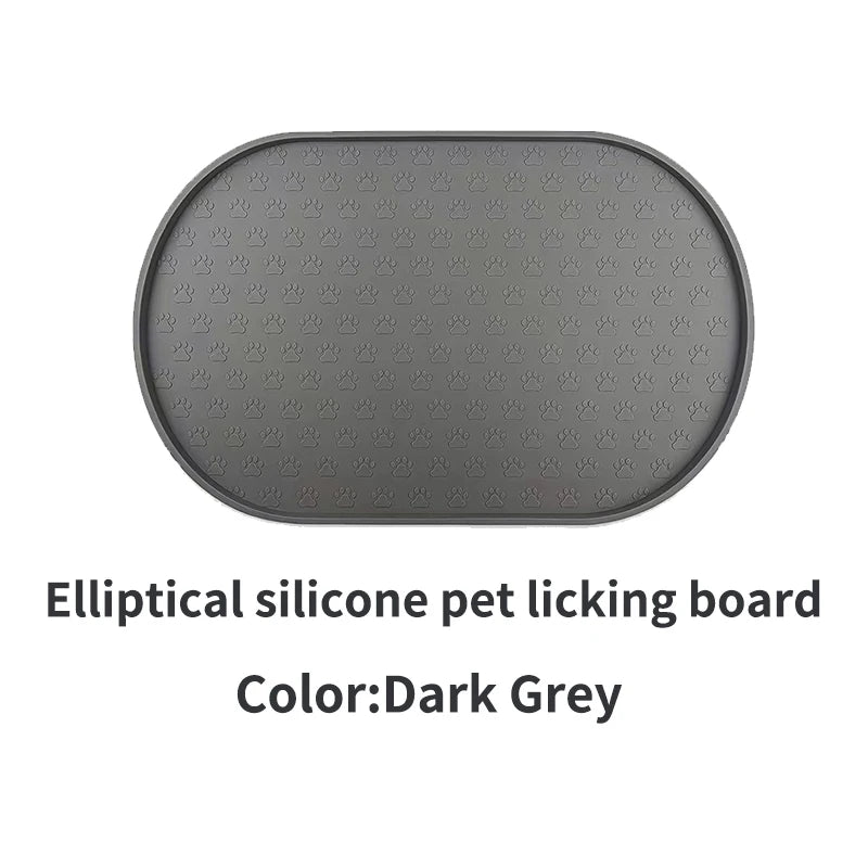 6-color available pet meal MATS, dog eating MATS, pet dog feeding MATS, silicone material, oval shape, easy to clean