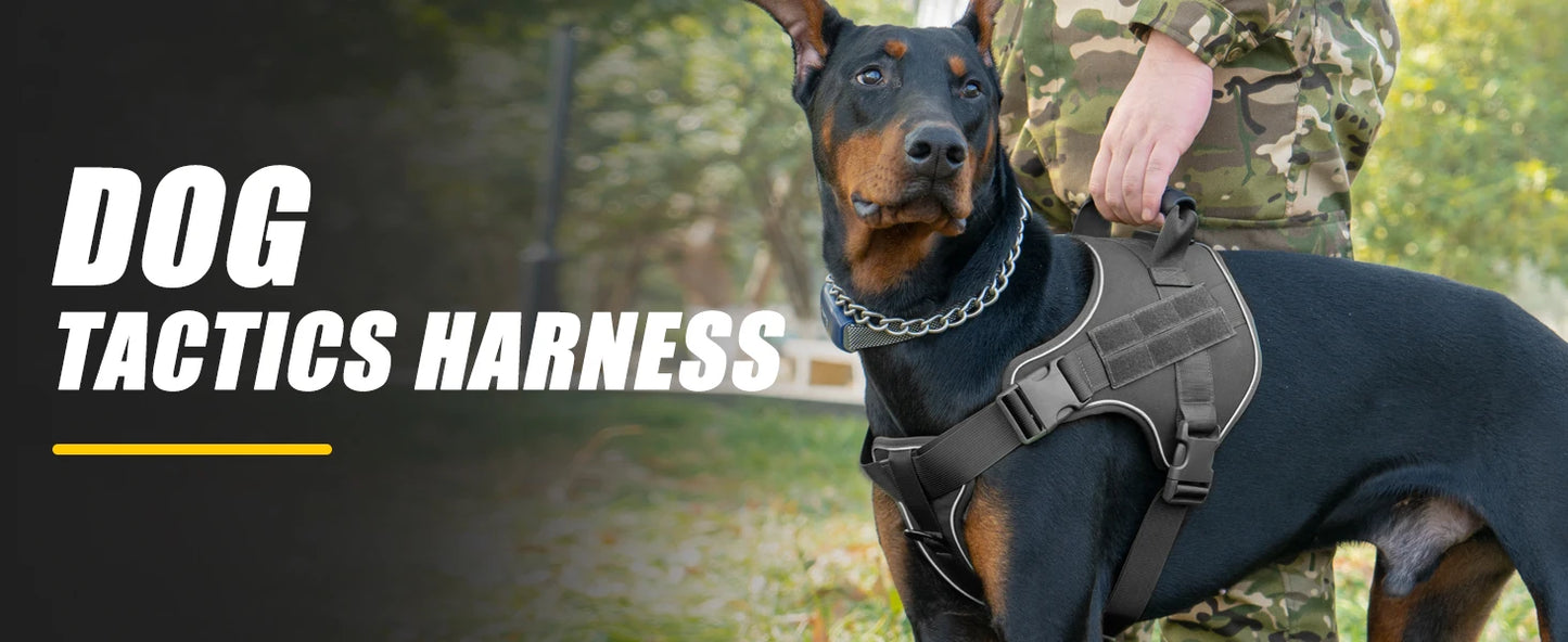 Tactical Dog Harness Pet Doberman Pinscher Pet Training Vest Dog Harness for Small Medium Large Dogs Explosion Proof