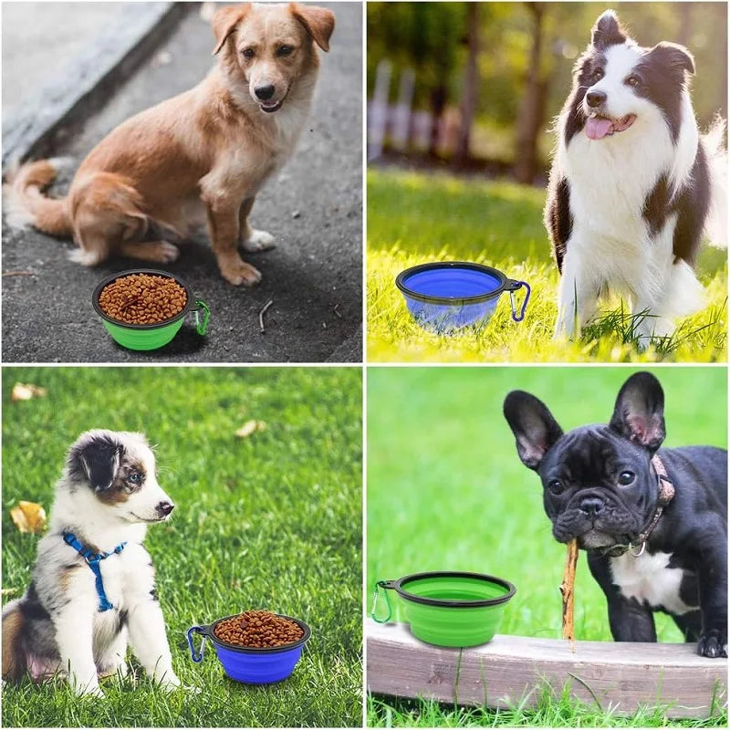Pet Folding Silicone Bowl Collapsible Dog Food Bowl Water Large Outdoor Pet Travel Bowl Portable Puppy Food Container Feeder