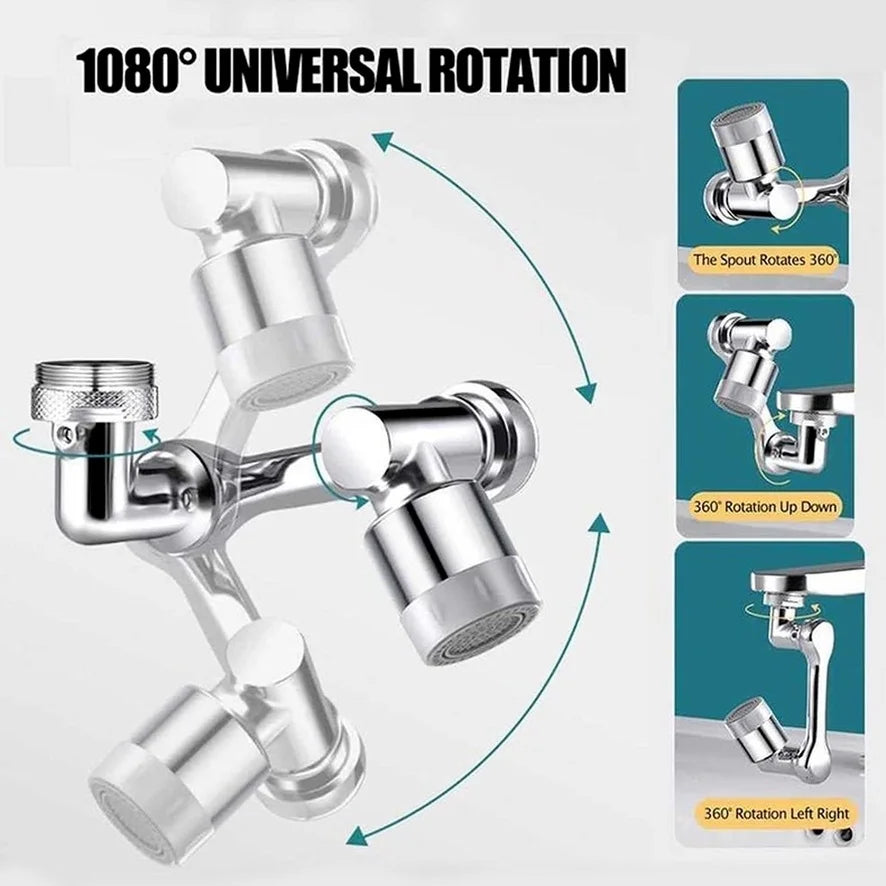 Metal 1080° Rotating Metal Faucet Sprayer Kitchen Saving Water Nozzle Tap Bathroom Faucet Extend Adaptor 22/24mm Bubbler