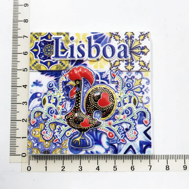 Portugal Fridge Magnets Tourism Souvenir UV Printing Resin Refrigerator Magnets Sticker Collection craft Gift Home Decoration