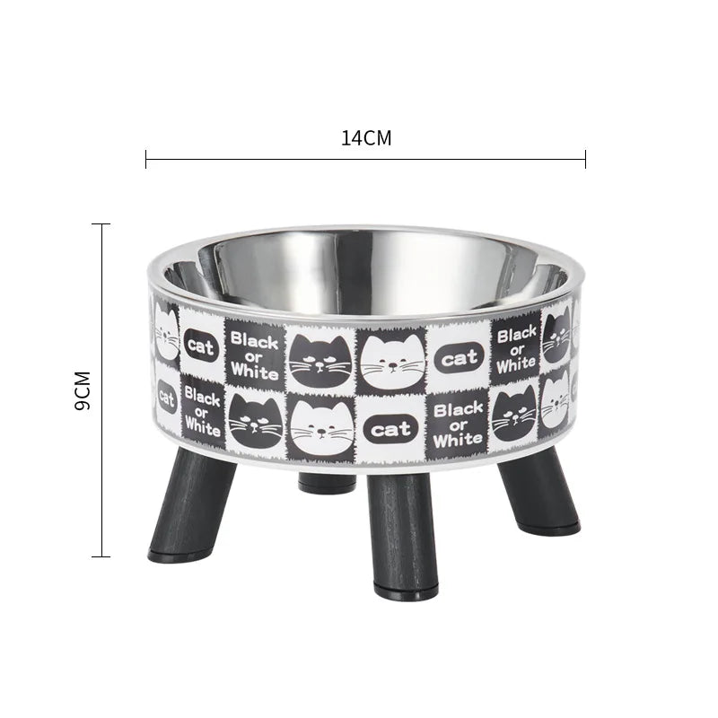 Pet Bowl Anti-knock Non-slip Four-corner Large Capacity Dog Rice Bowl Anti-cervical Cat Pet Single