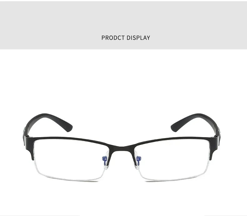 0 -0.5 -1 -1.5 -2 -2.5 -3 -4 -5 -6 Half Metal Frame Nearsighted Glasses Unisex Prescription Myopia