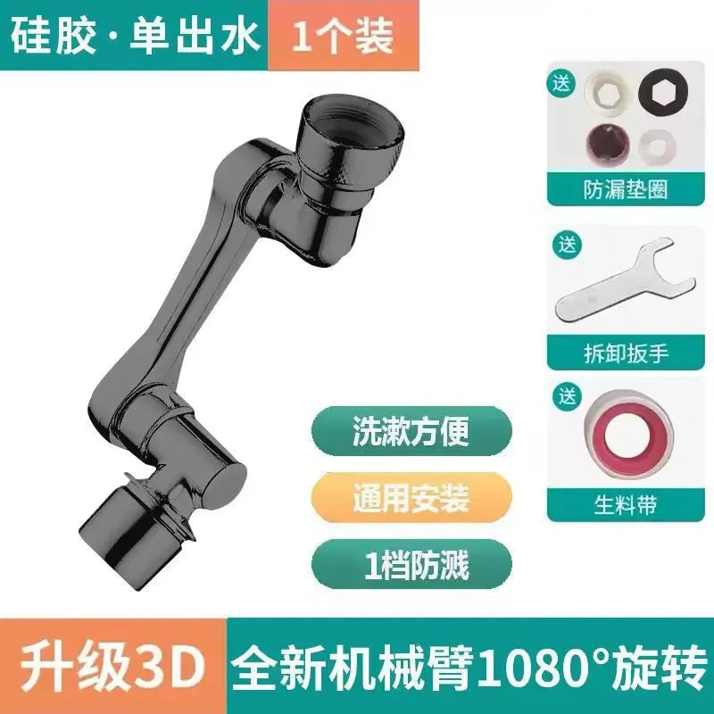 Rotatable Multifunctional Extension Faucet Aerator 1080 Degree Swivel Robotic Arm Water Filter Sink Water Tap Accesorios Baño