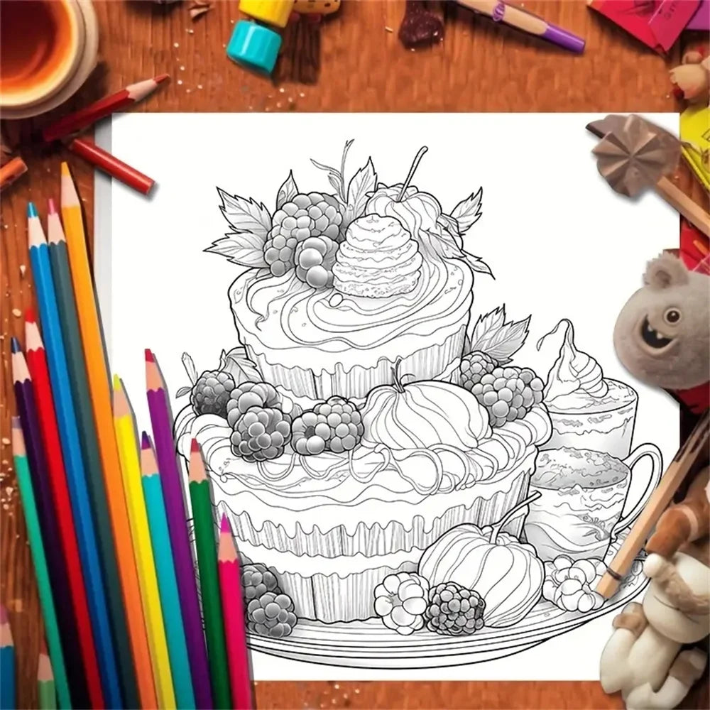 1pc Art Coloring Book 22 Page Coloring Books Gift For Birthday Party Relieve Stress Kill Time Graffiti Painting Drawing Art Book